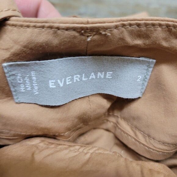 NEW Everlane Size 2 The Poplin Pleated Taper Pant‎ in Caramel Tan Tapered - Picture 8 of 12